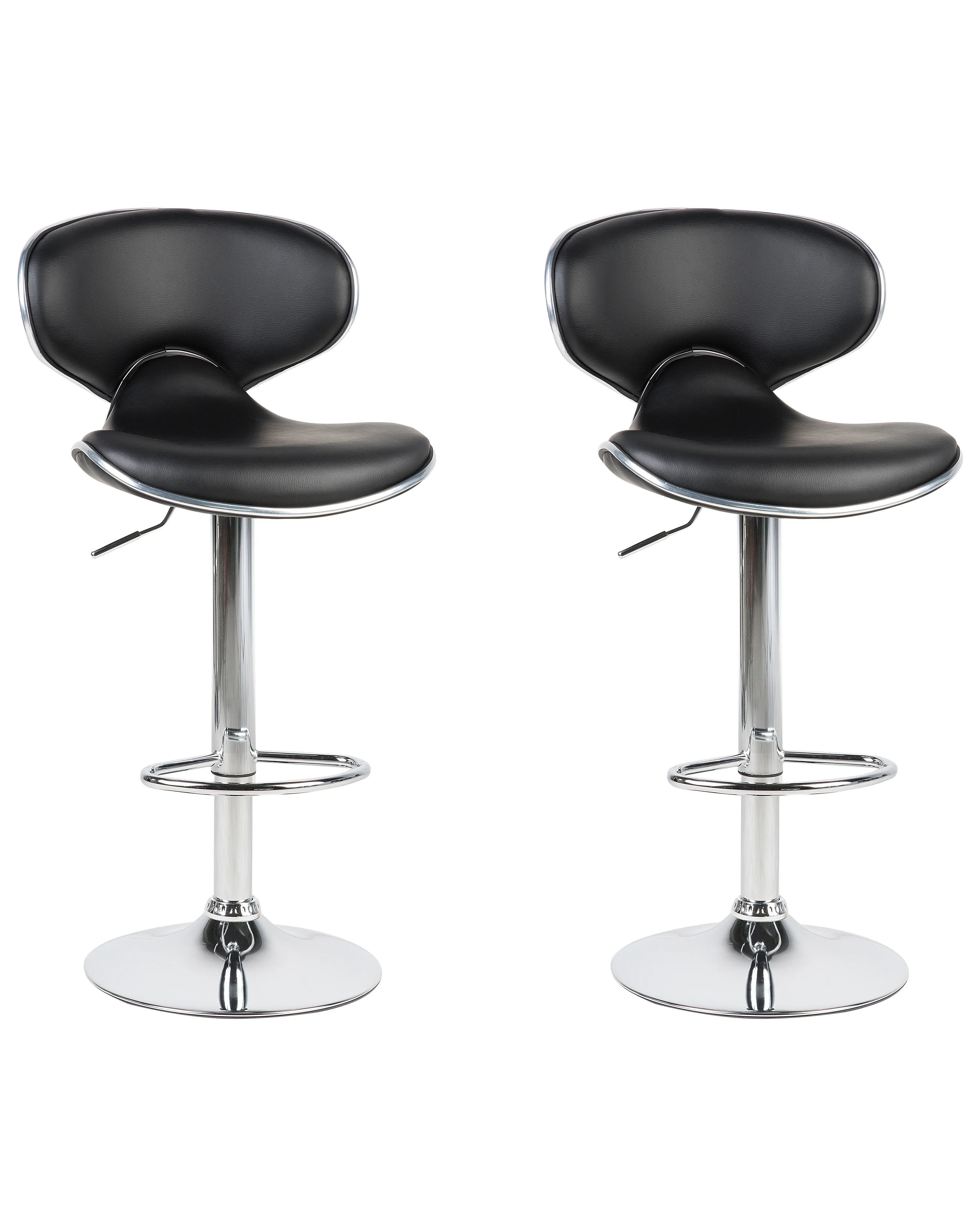 Set van 2 barstoelen CONWAY Kunstleer draaibaar Zwart