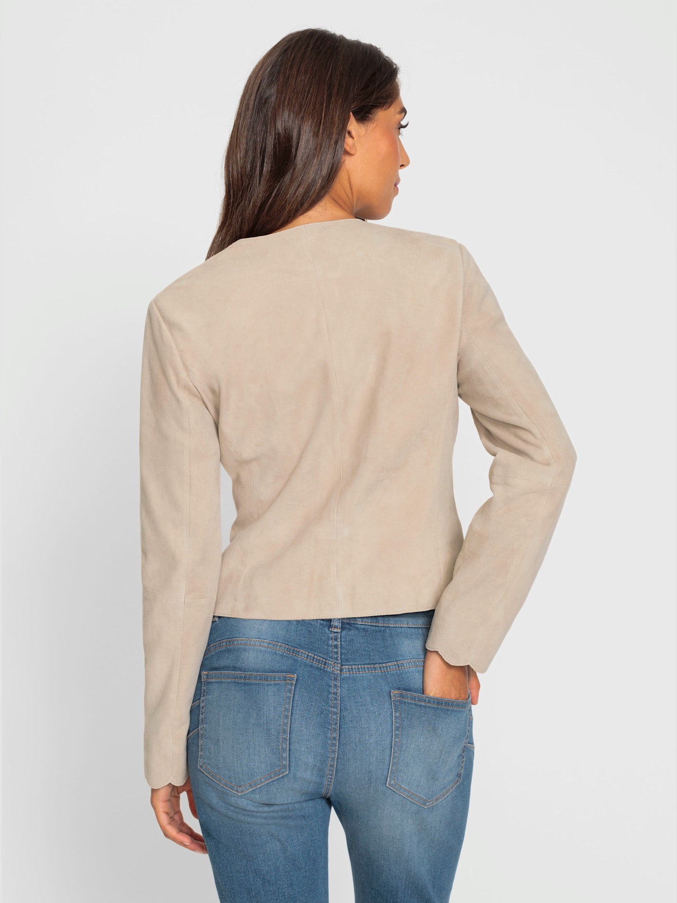 Veste en cuir cuir velours de chèvre