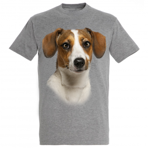 Camiseta Jack Russell, cinza