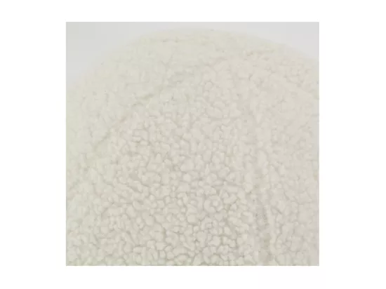 Pouf en tissu bouclettes blanc Rond