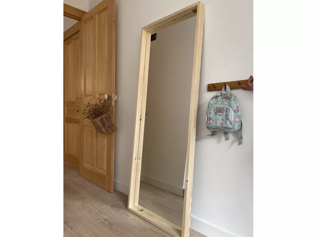 Miroir en bois couleur naturel 80x180cm