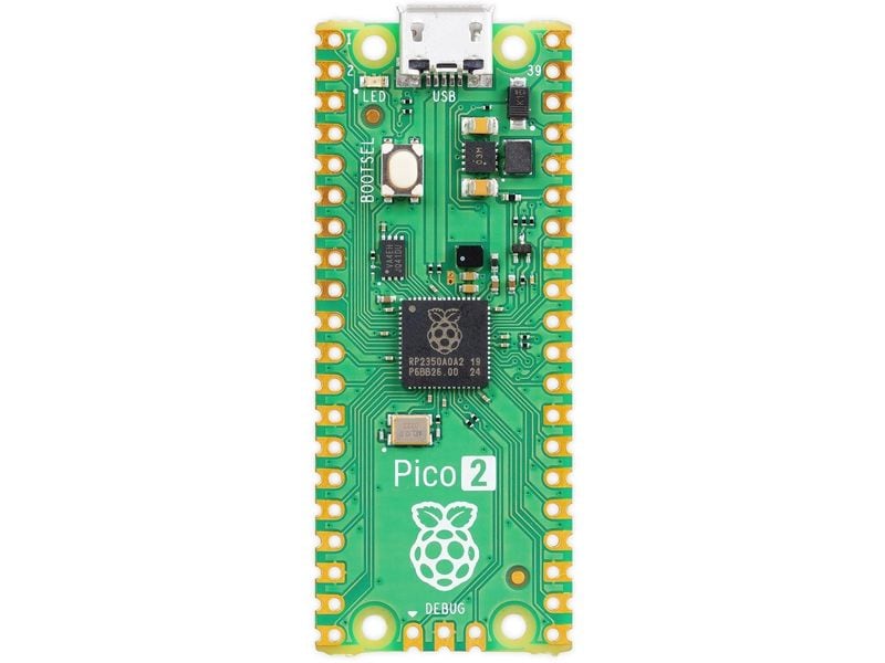 Raspberry Pi Entwicklerboard Pi Pico2 Raspberry-Pi-Mikrocontroller, 520 KB Prozessor: RP235x