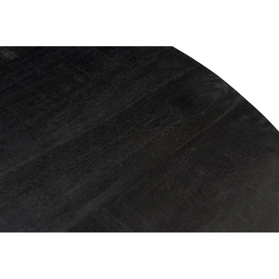Livingfurn - Ronde Zwarte Eetkamertafel Kala - Mango Hout - 130 cm