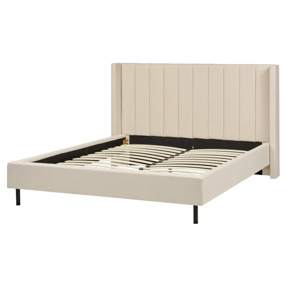 VILETTE - Tweepersoonsbed - Beige - 160 x 200 cm - Bouclé