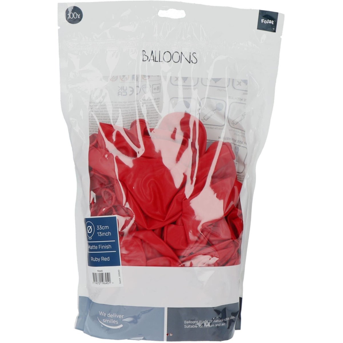 Rode Ballonnen Ruby Red 33cm 100st