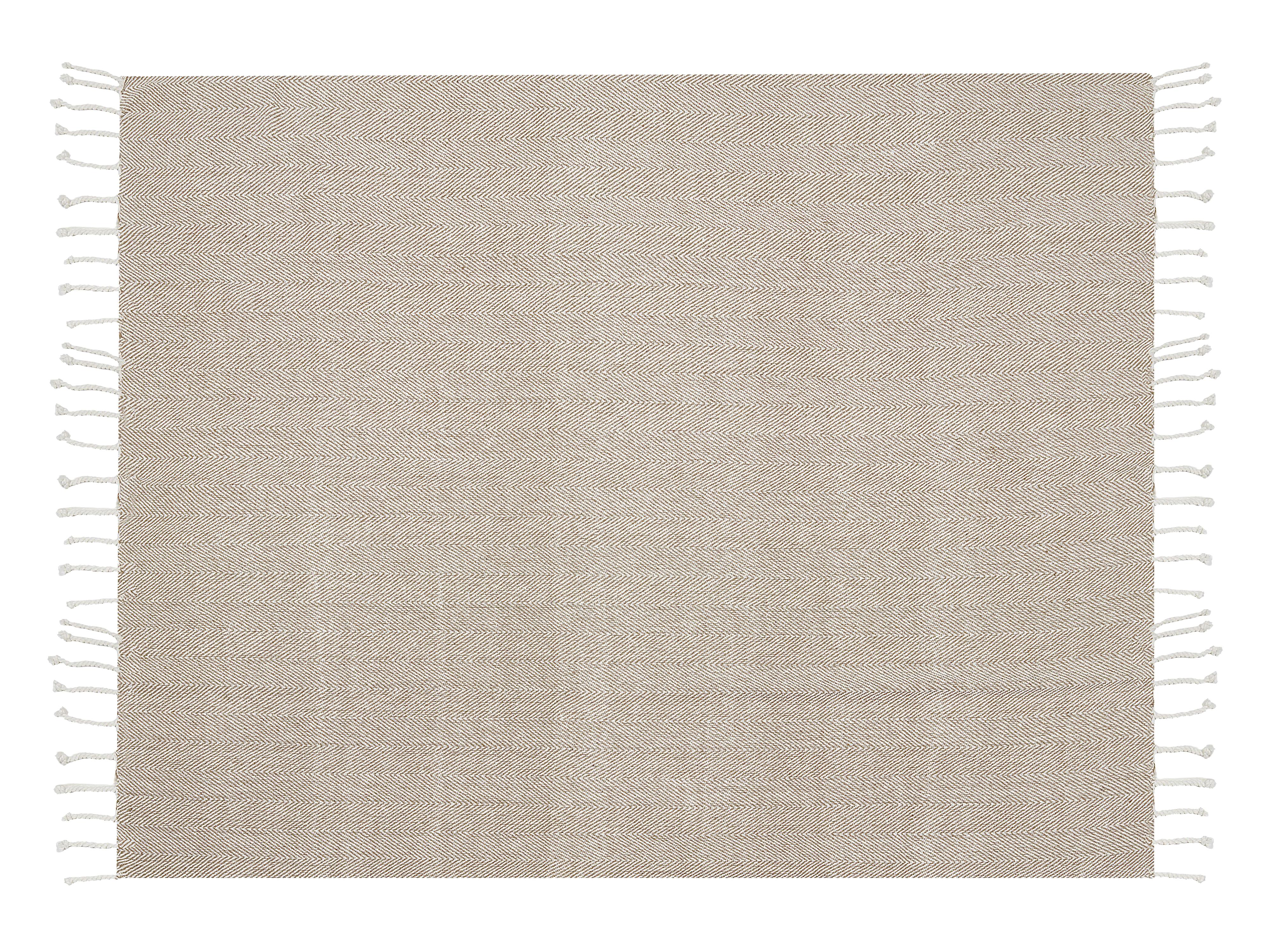 Plaid TILMI Katoen 130 x 160 cm Lichtbeige