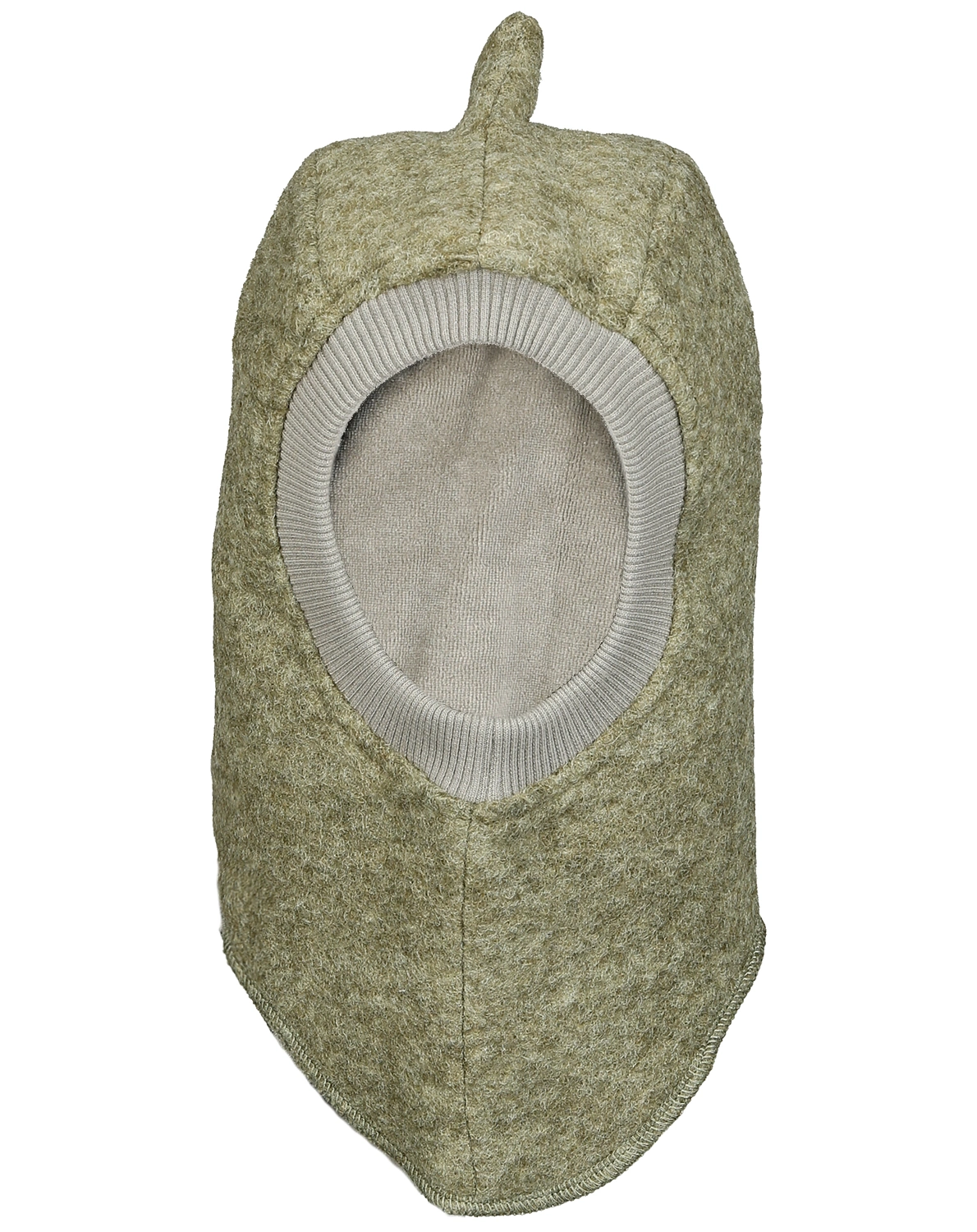 Filz-Schlupfmütze DINO mit Wolle in green olive