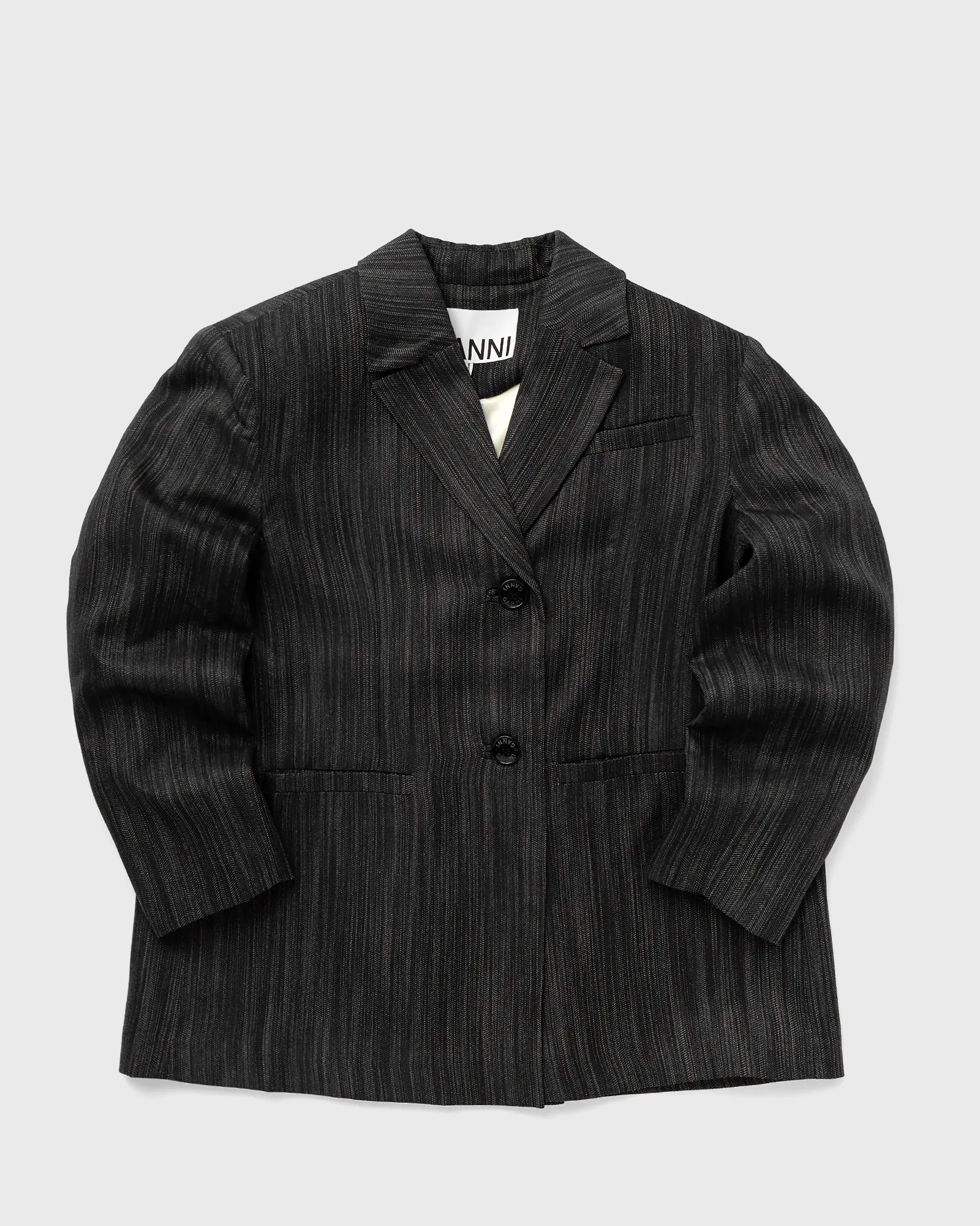 Blazer oversized Ganni com listras drapeadas