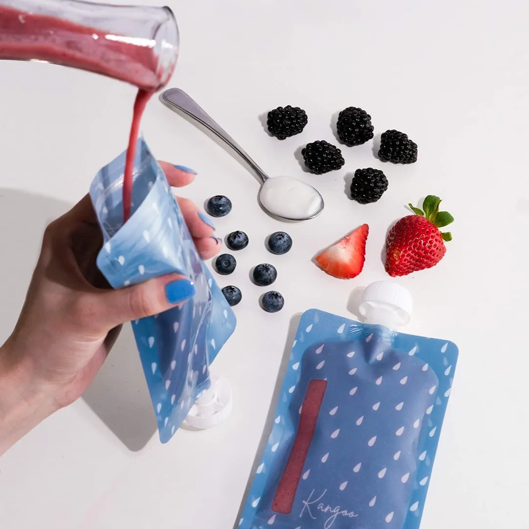 Kangoo et cie Pochettes à compote réutilisables Neutral 6x (4oz)