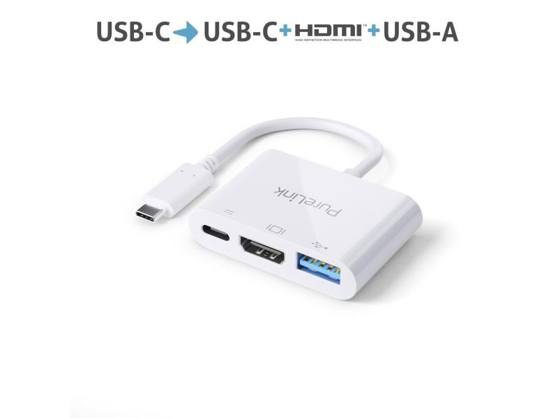 PureLink Multiport Adapter IS270 USB-C - HDMI & USB-A3.1, w PureLink Premium Multi Adapter USB-C - zu HDMI und USB-A 3.1, weiss