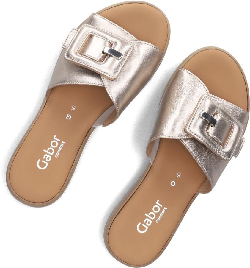 GABOR Slippers Dames 731.3 Maat: 38 Materiaal: Leer Kleur: Goudkleurig