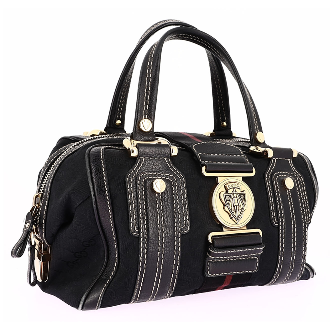 Gucci Sac porté épaule Aviatrix en Toile noir - Bon état - L.30 cm