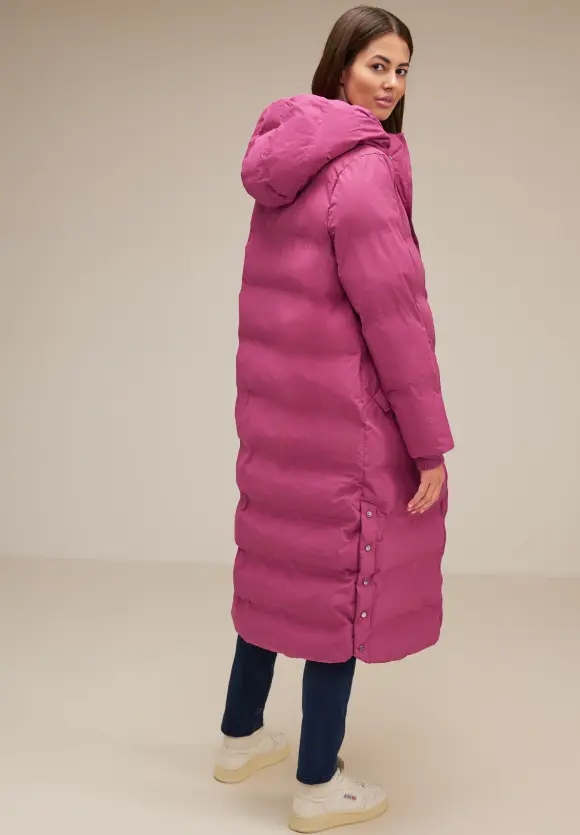 Langer Wintermantel - peony red