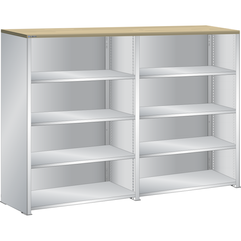Lista - Rayonnage universel double L 204,7 cm - Plateau en multiplex