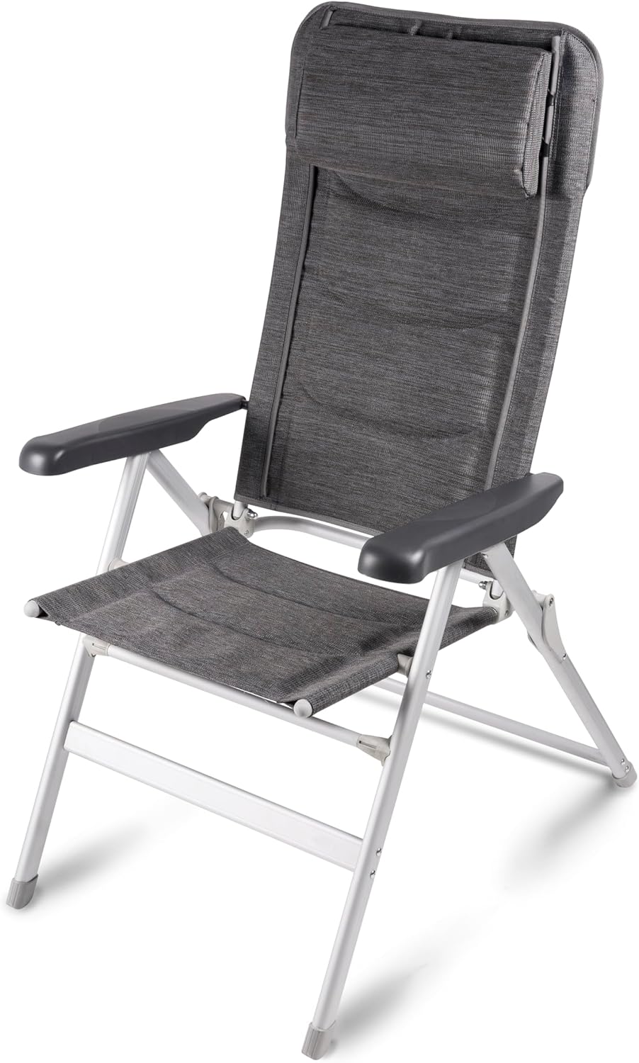 Dometic - Lounge Modena Stuhl - Gartenmöbel - Camping Zubehör - Liegestuhl - Reise Gadgets - Grau