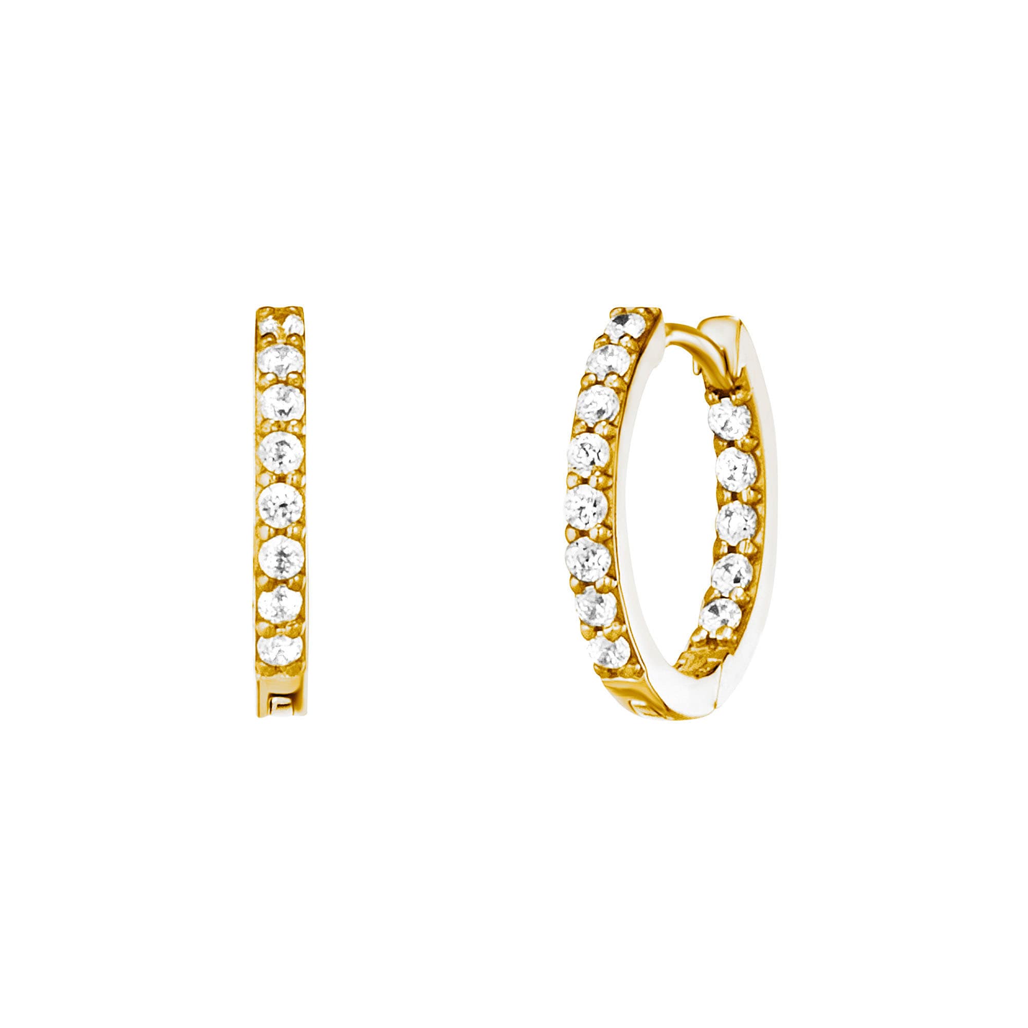 Julie Julsen Klappcreolen 925/- Sterling Silber vergoldet Zirkonia15mm