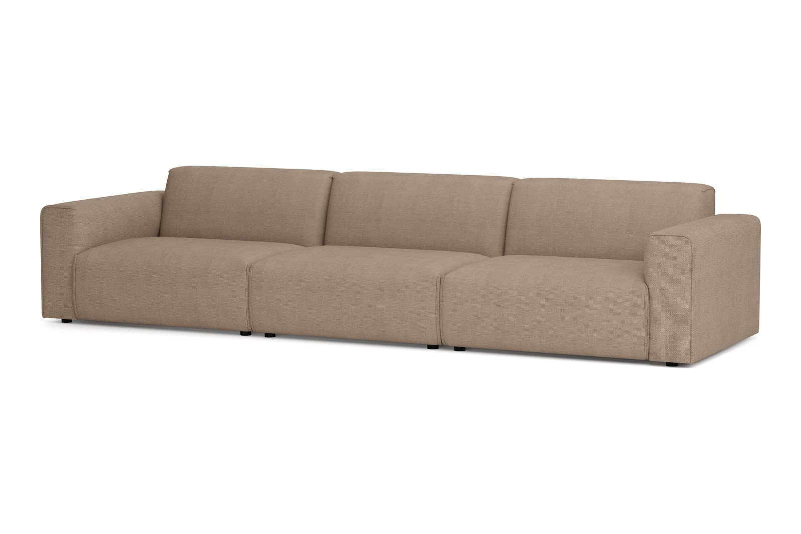 Monaco Lux 3,5-seter sofa Tekstil Fjord 4 Antilope med sorte ben. Lux komfort.