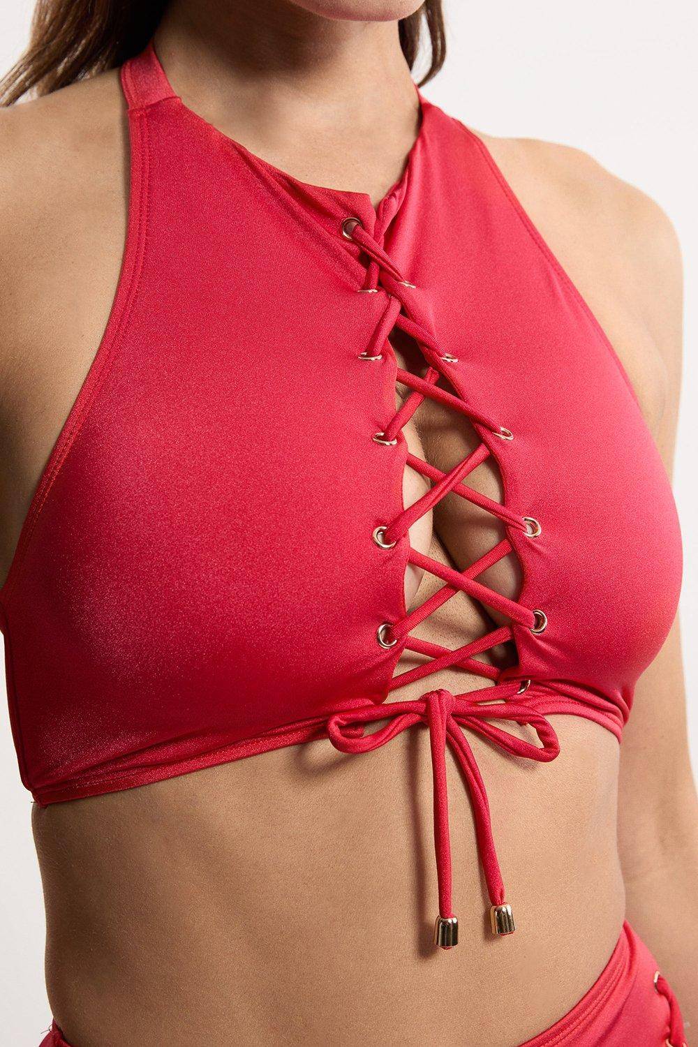 KarenMillen Top Bikini à Détails de Nœuds Slinky