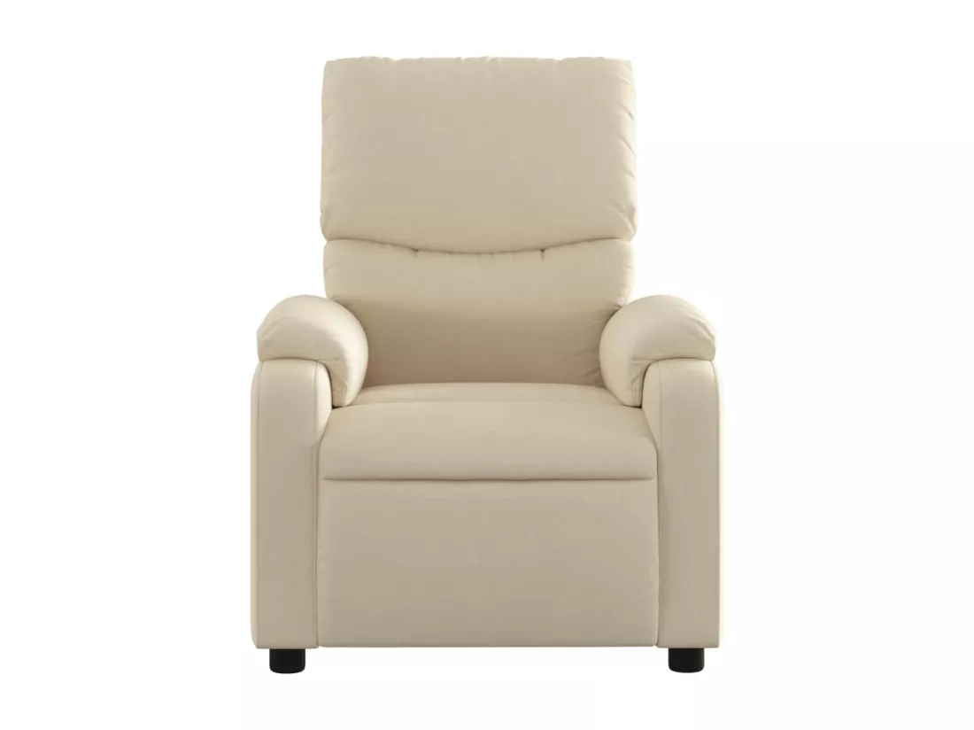 Fauteuil inclinable massant électrique crème tissu