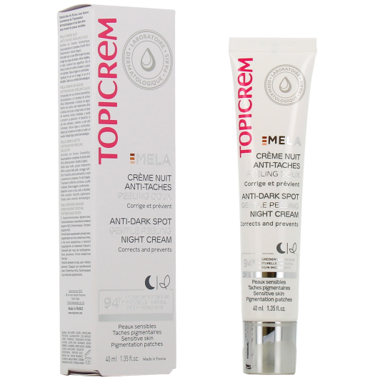 Topicrem Mela crème de nuit anti taches - Effet peeling doux