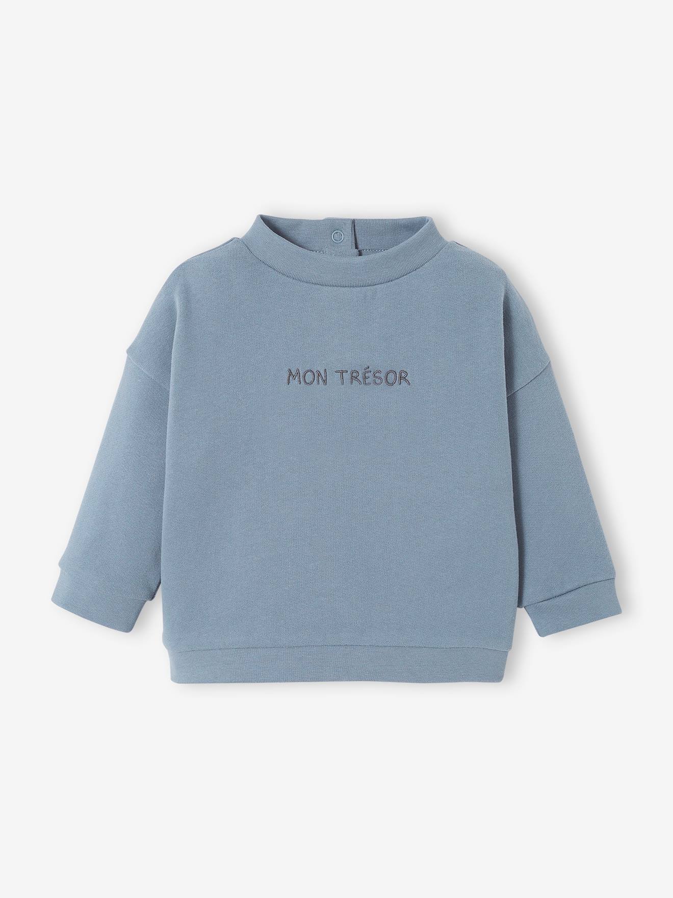 Moletom de lã personalizável para bebê, marrom médio liso com estampas.
