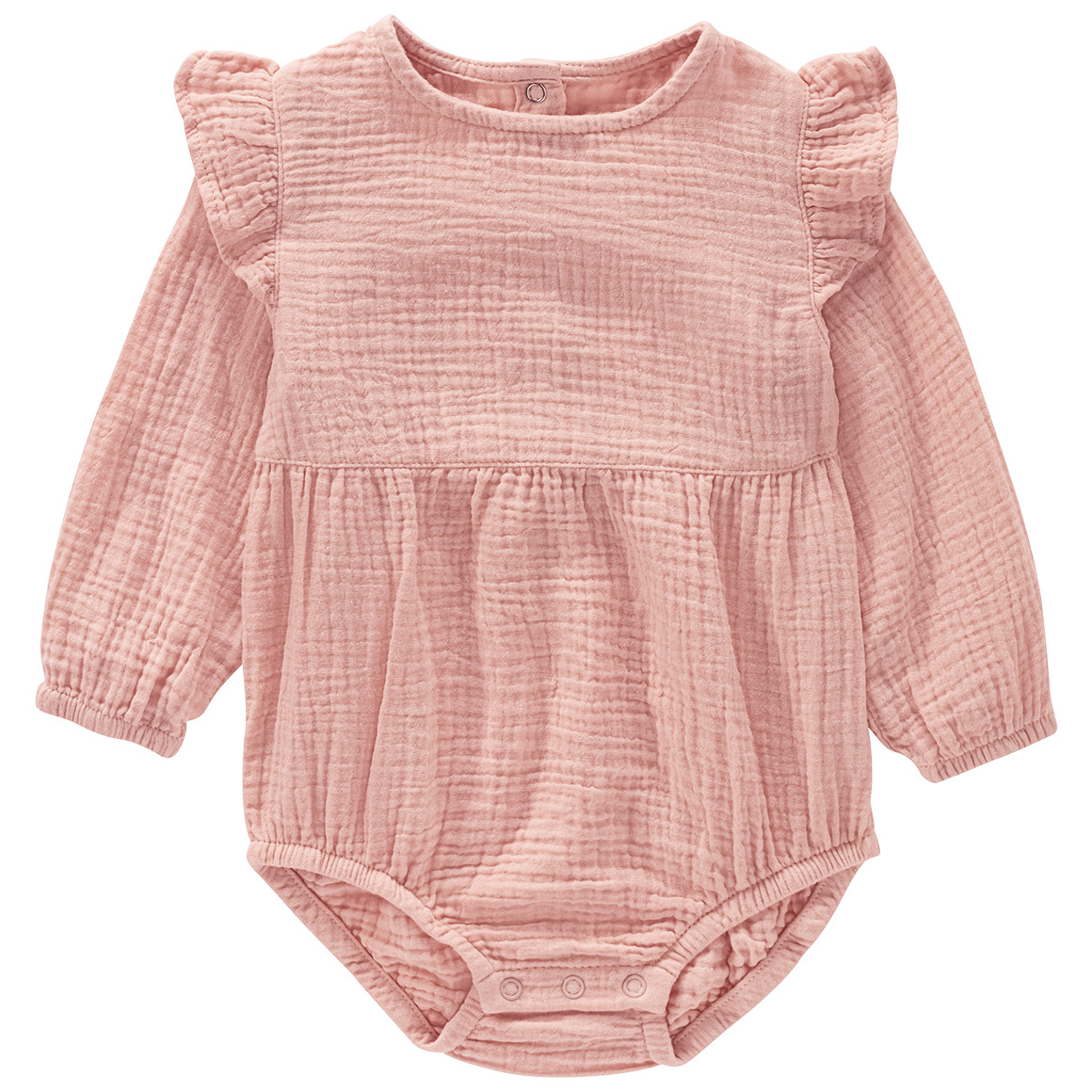 Topomini Pure Collection Baby Musselin-Body mit Volants hellrosa