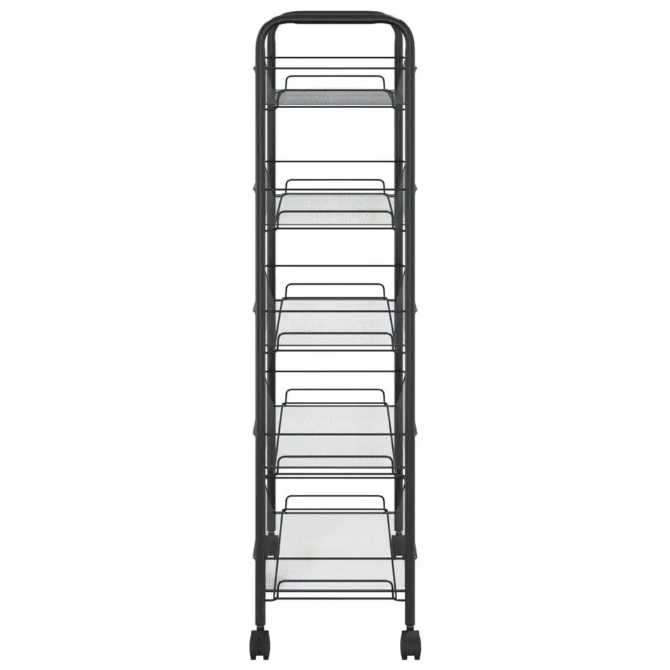vidaXL - Keukentrolley - Zwart - IJzer - 46 x 26 x 105 cm
