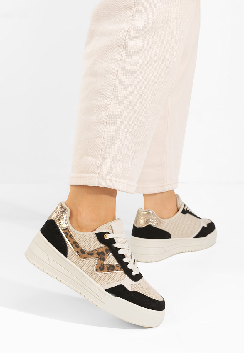 Baskets à plateforme beige Caelysa