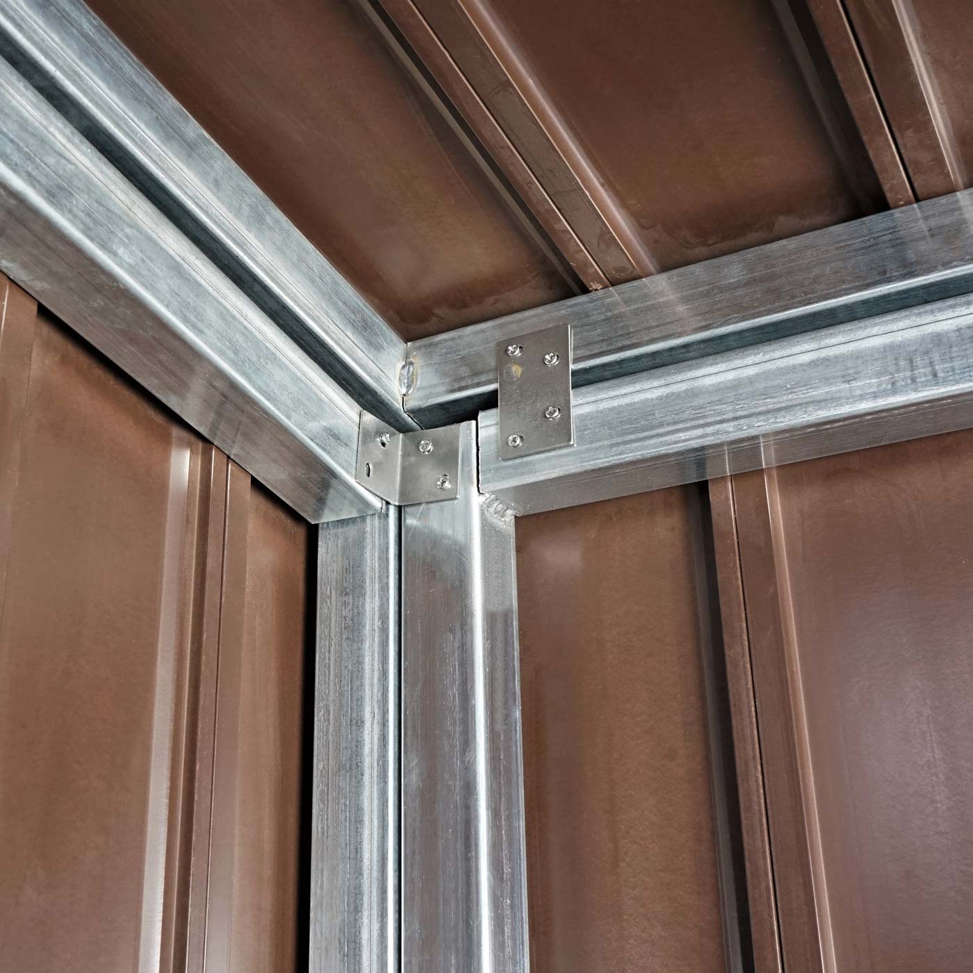 XL 1er-/2er-WPC-Mülltonnenverkleidung Erweiterung MCW-J28, Premium Mülltonnenbox, Metall Holzoptik ~ braun