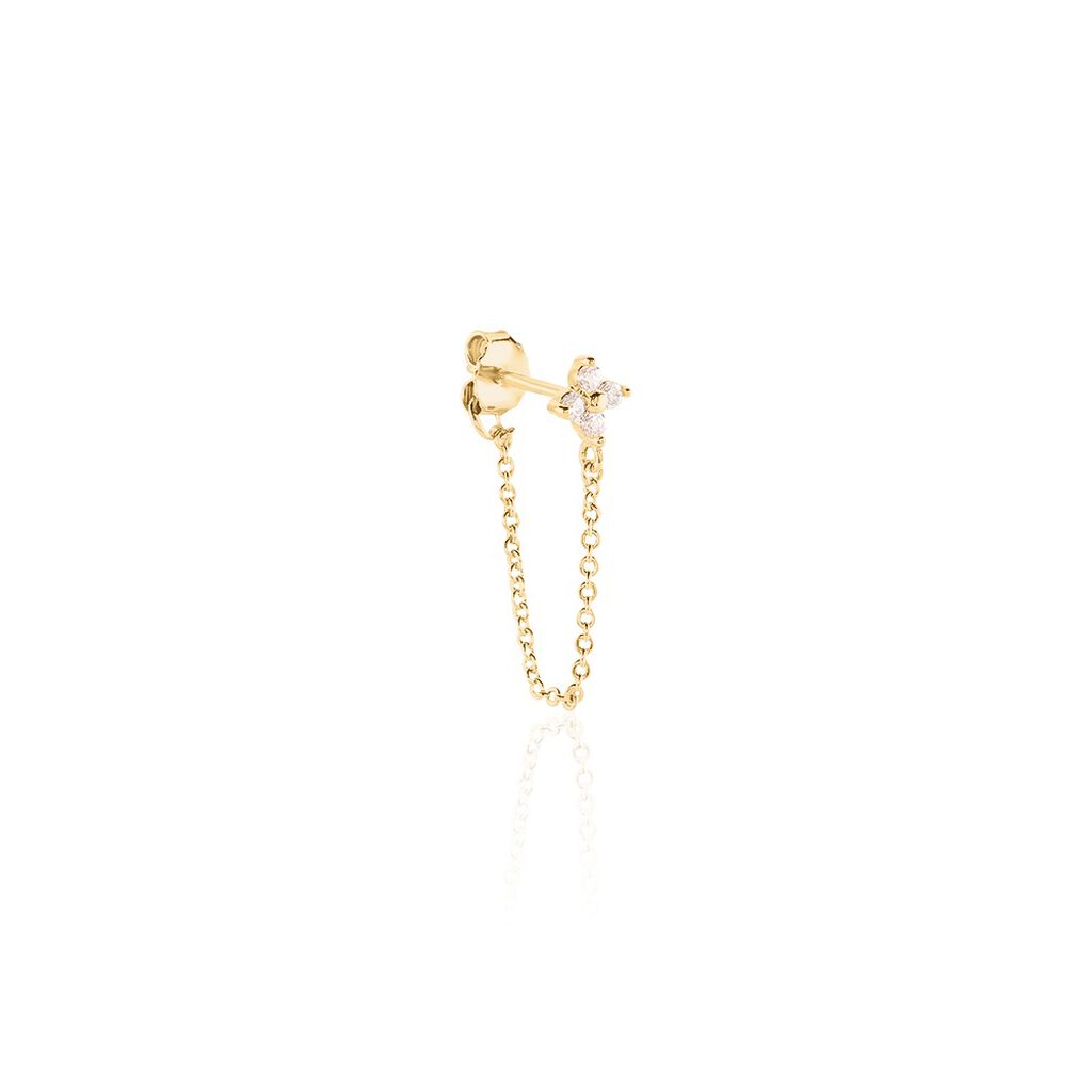 Bijoux D'oreilles Astrid Plaqué Or Jaune Oxyde De Zirconium