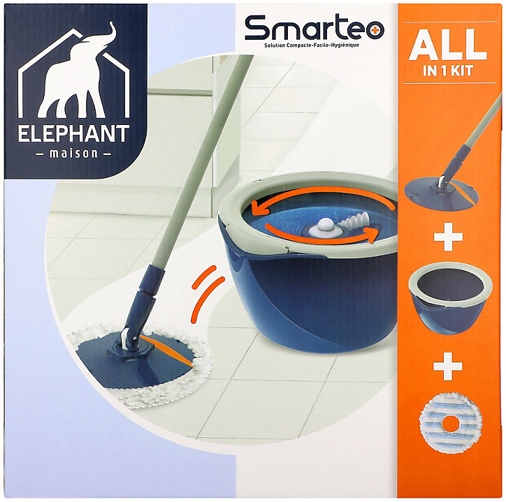Kit de lavage Smarteo Elephant 1 balai + 1 housse + 1 seau