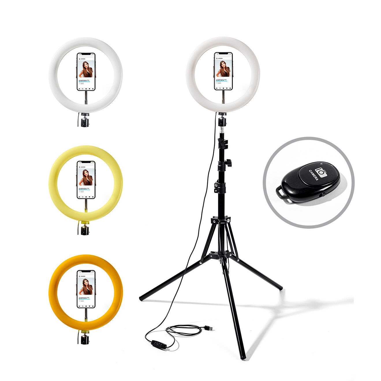 WI-LIGHT Selfie sur pied 10' rl10 noir