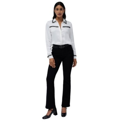 Chemise à manches longues femme Shirt With Ribbon Tweed-Effect Deta SALSA