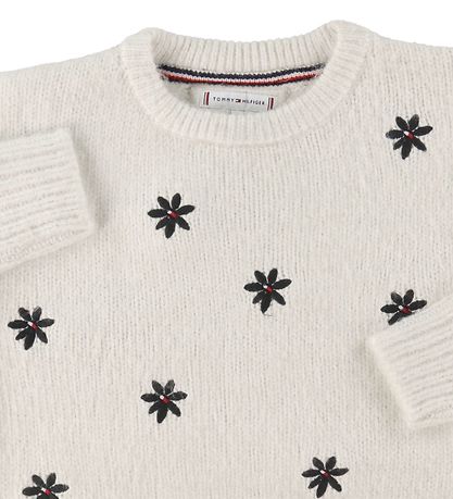 Tommy Hilfiger Bluse - Strik - Snow White m. Blomster