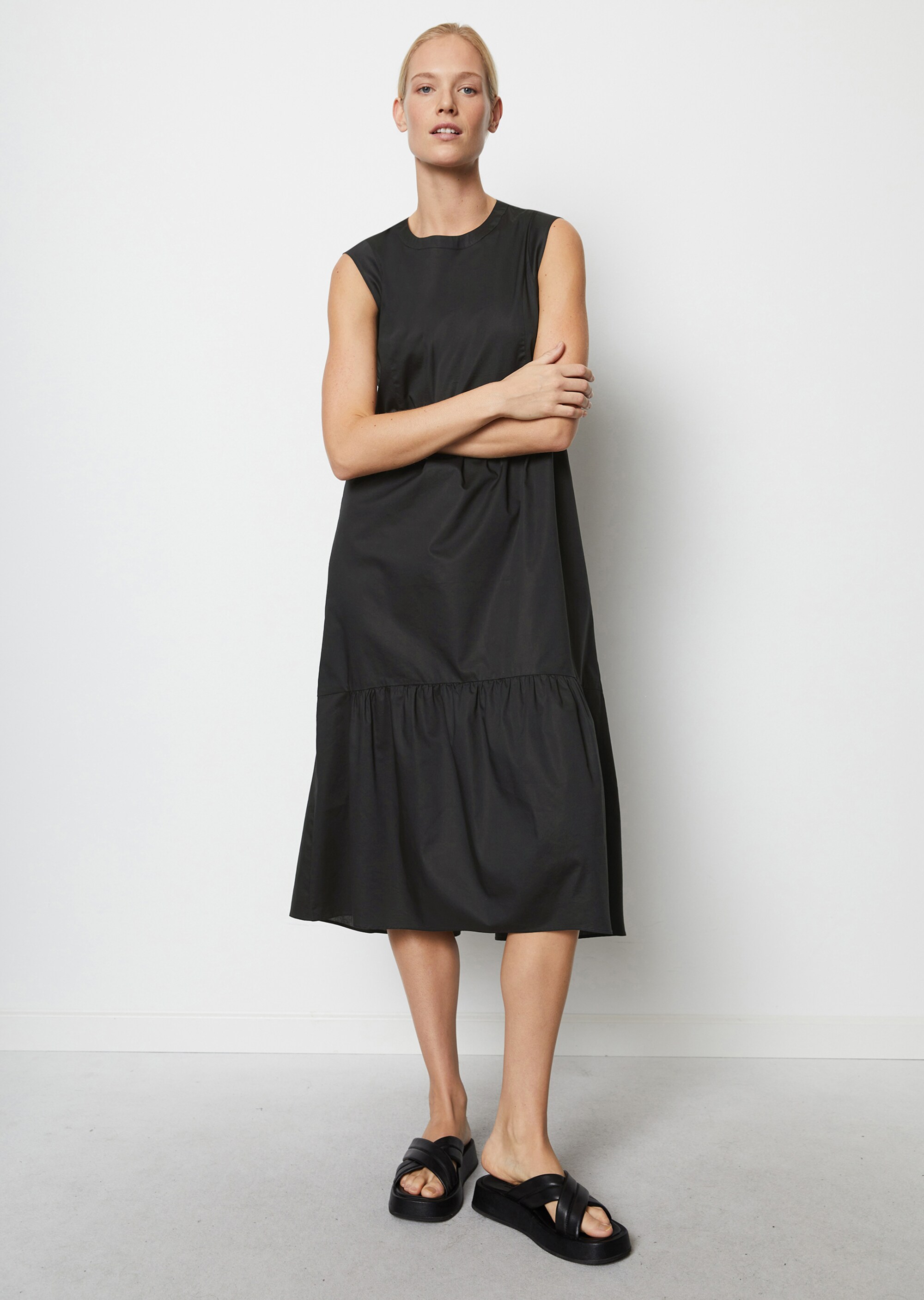 Stufenkleid shapedaus Baumwoll-Lyocell-Popeline