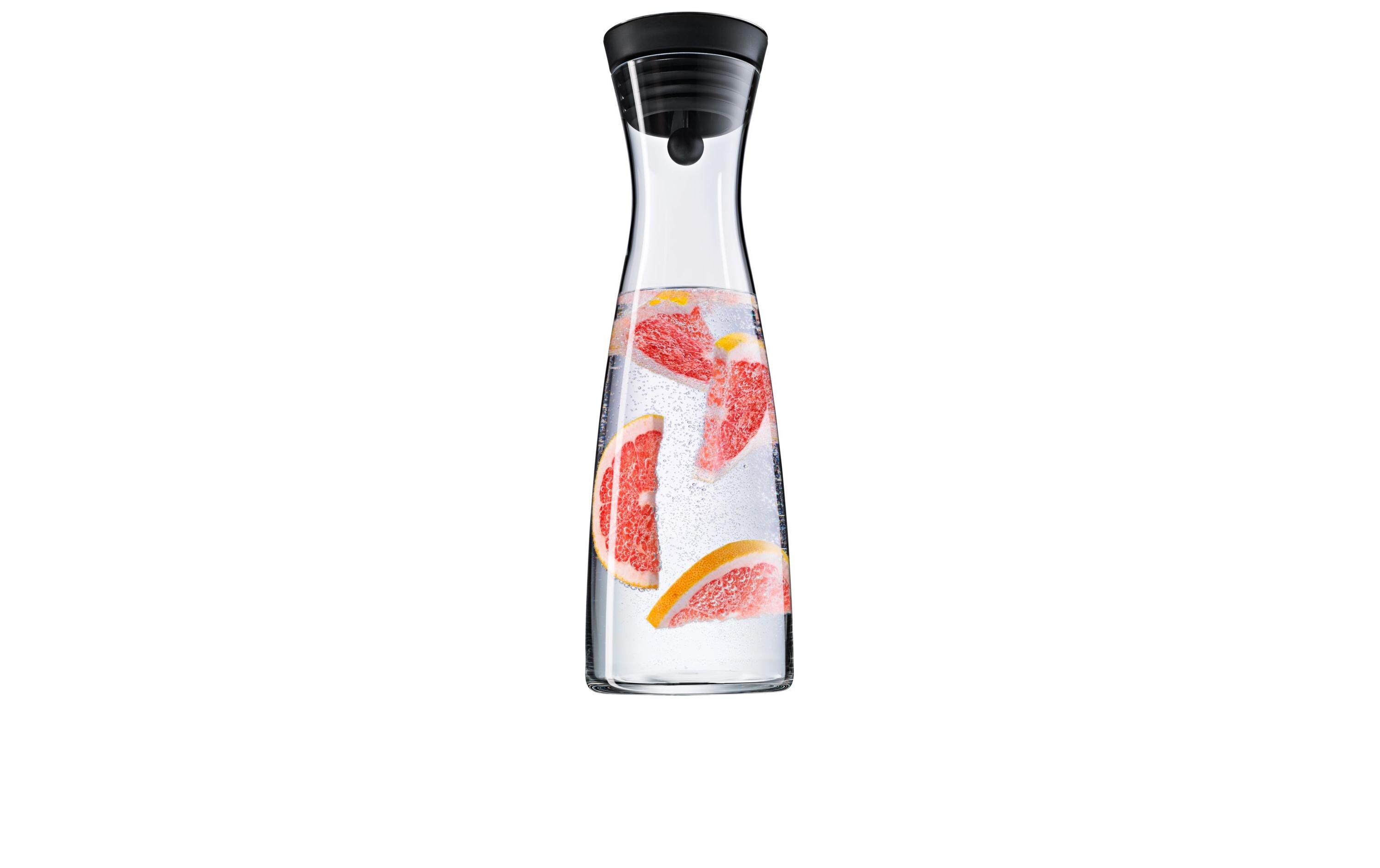 Karaffe Basic 1 l, Schwarz/TransparentWasserkaraffe öffnet und schliesst automatisch dank Close-Up Verschluss