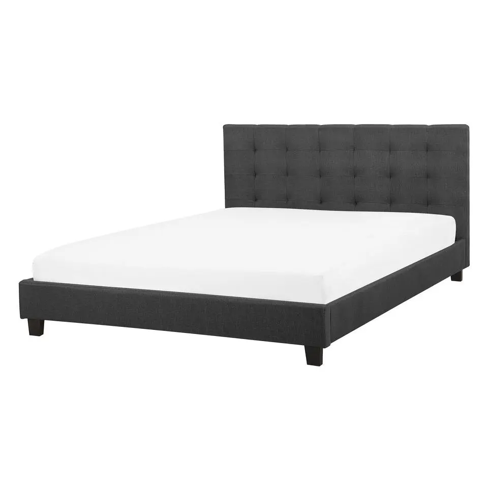 ROCHELLE - Tweepersoonsbed - Donkergrijs - 140 x 200 cm - Polyester