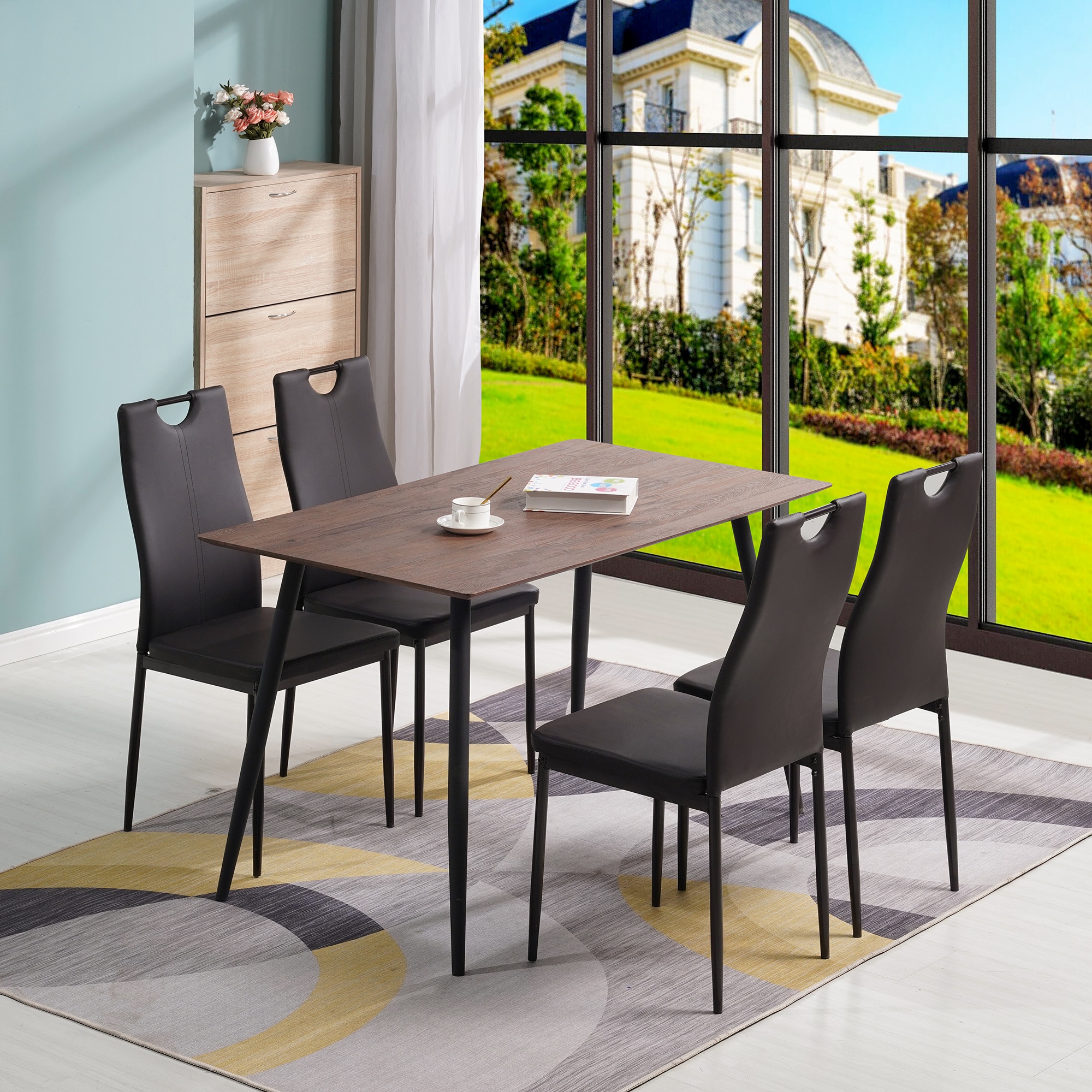 Albatros Esszimmerstühle SALERNO 4er Set, Schwarz -Edles Italienisches Design, Polsterstuhl Kunstleder-Bezug, Modern und Stilvoll am Esstisch - Küchenstuhl, Stuhl Esszimmer hohe Belastbarkei
