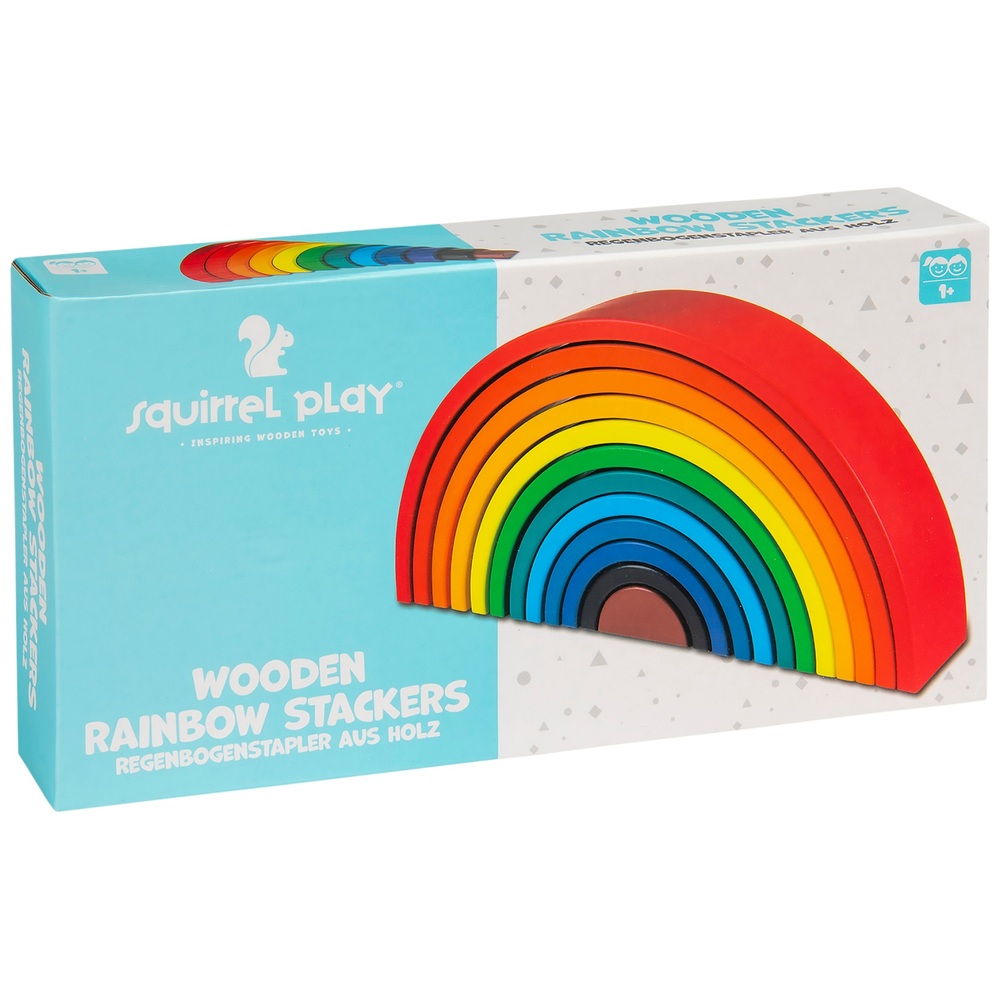 Squirrel Play 12-teiliger Regenbogen-Stapelturm aus Holz