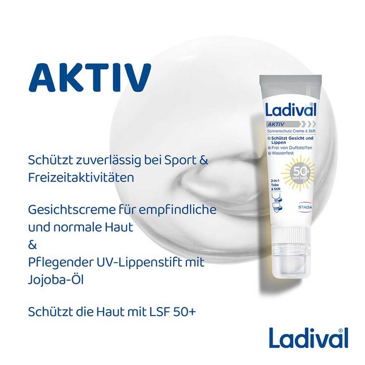 Ladival Aktiv Sonnenschutz Creme & Stift LSF 50 + , 30 ml