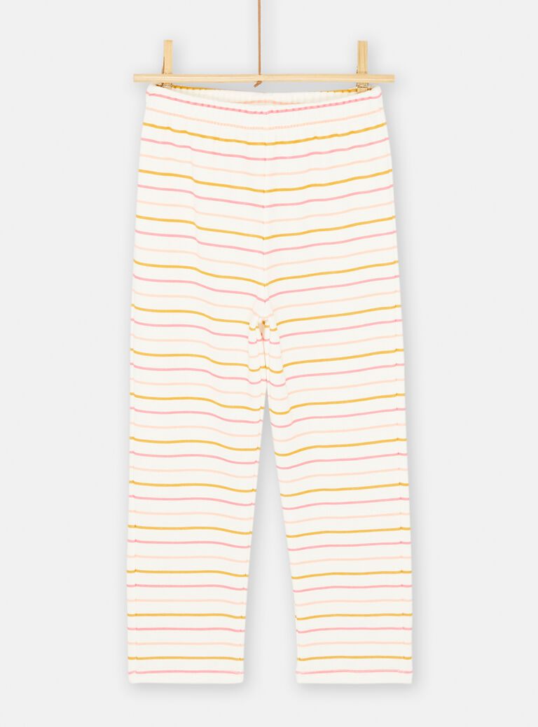 Ensemble pyjama écru et rose