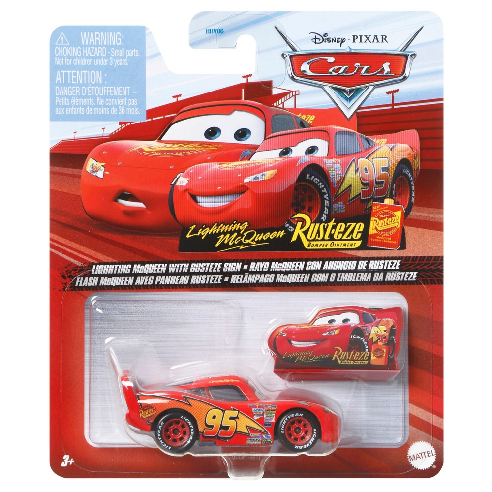 Pixar Cars 1:55 Lightning McQueen mit Schild, Diecast