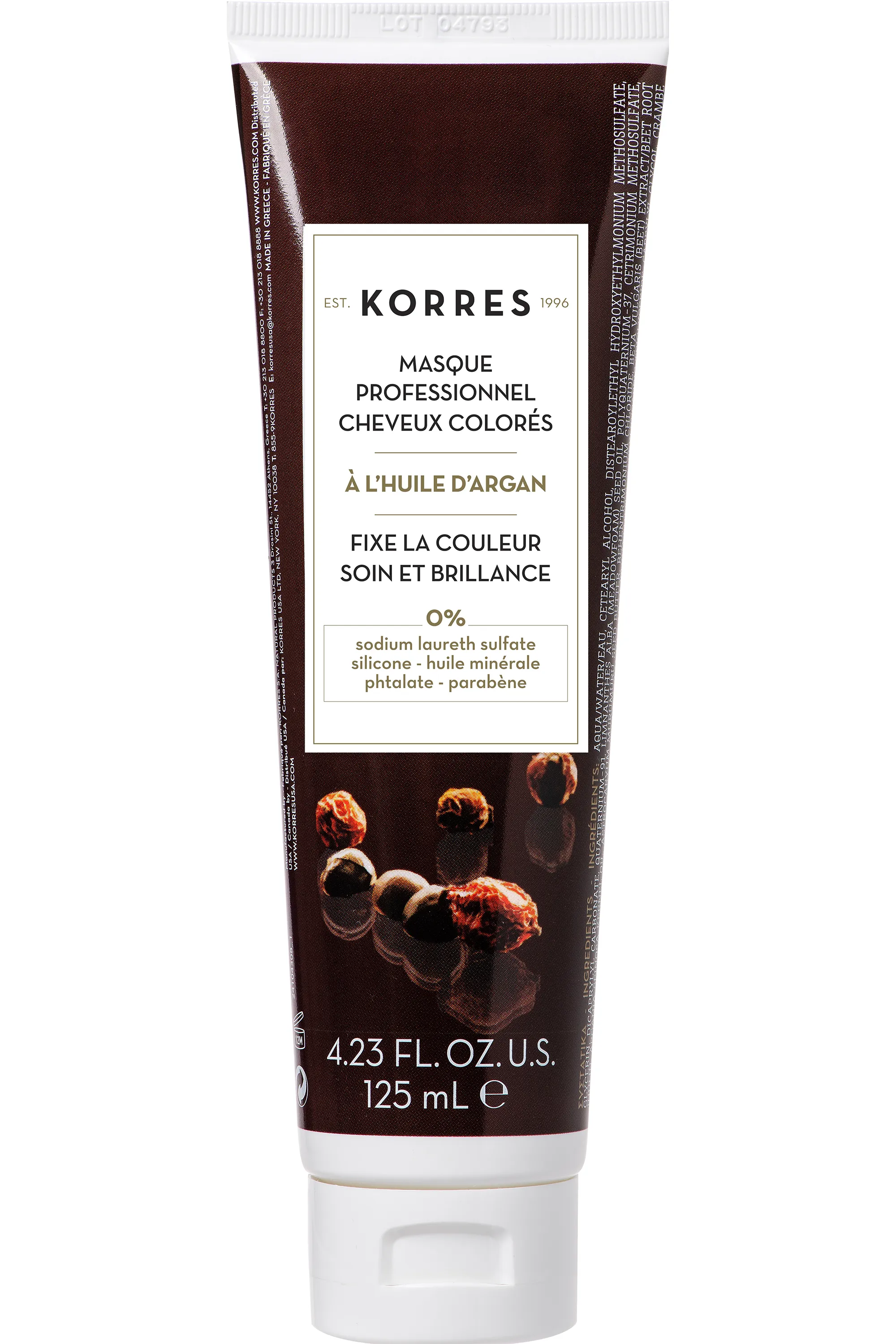 Korres Masque professionnel post-coloration huile d’Argan-125 ml