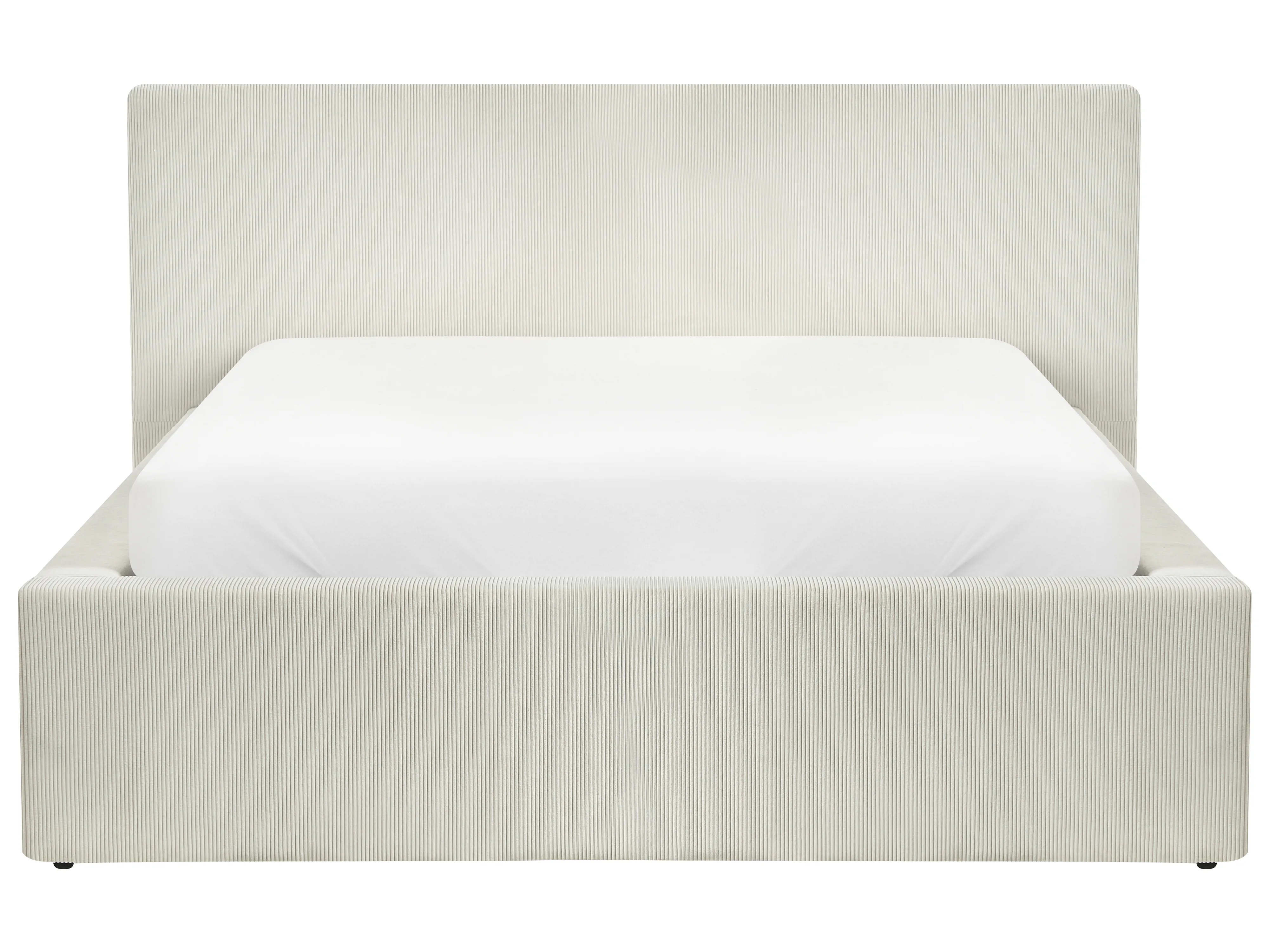 Bed met opbergruimte Corduroy LILLEBONNE 140 x 200 cm Lichtbeige