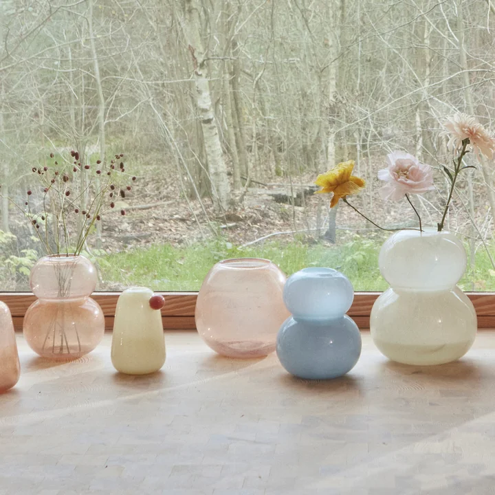 OYOY - Lasi Vase small, H 23 cm, taupe