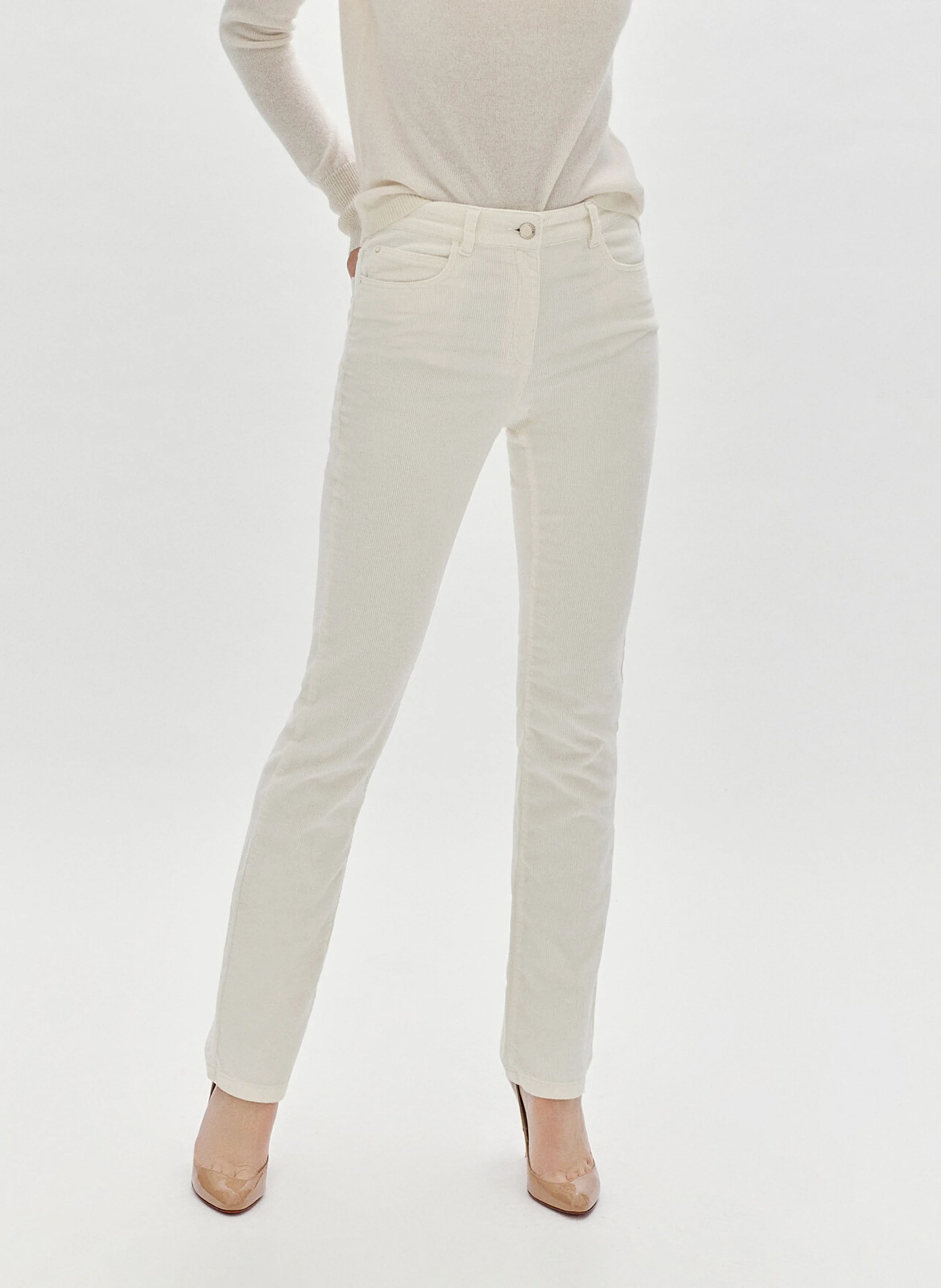 PCHICAGOV - Pantalon droit en coton mélangé | Beige
