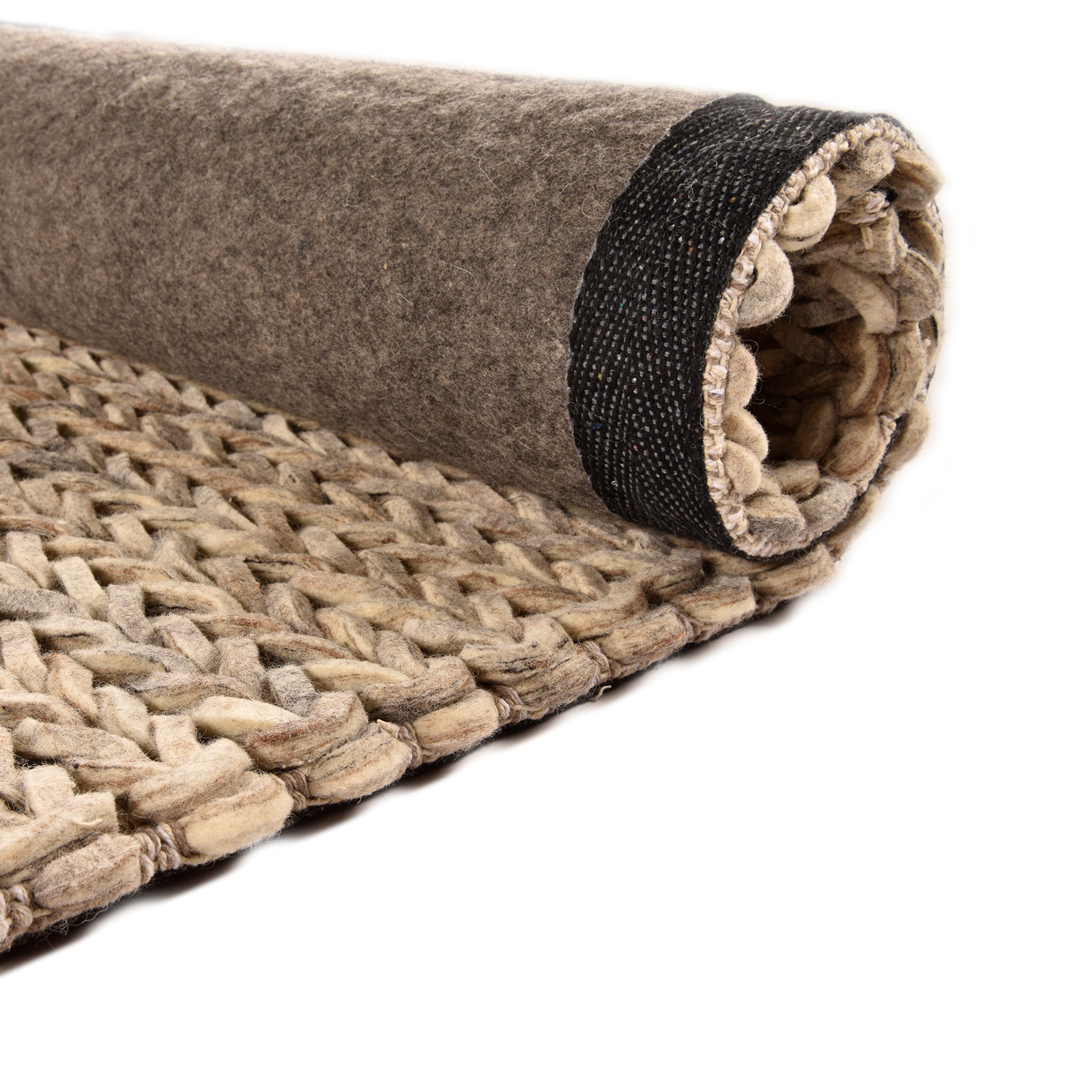 Teppich ARLBERG - natur beige - handgewebt - 70x140 cm