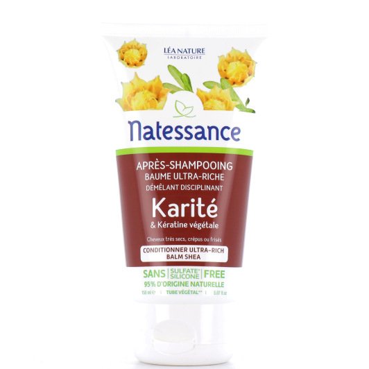 Après-shampooing baume ultra-riche au karité Natessance - Cheveux secs et abîmés