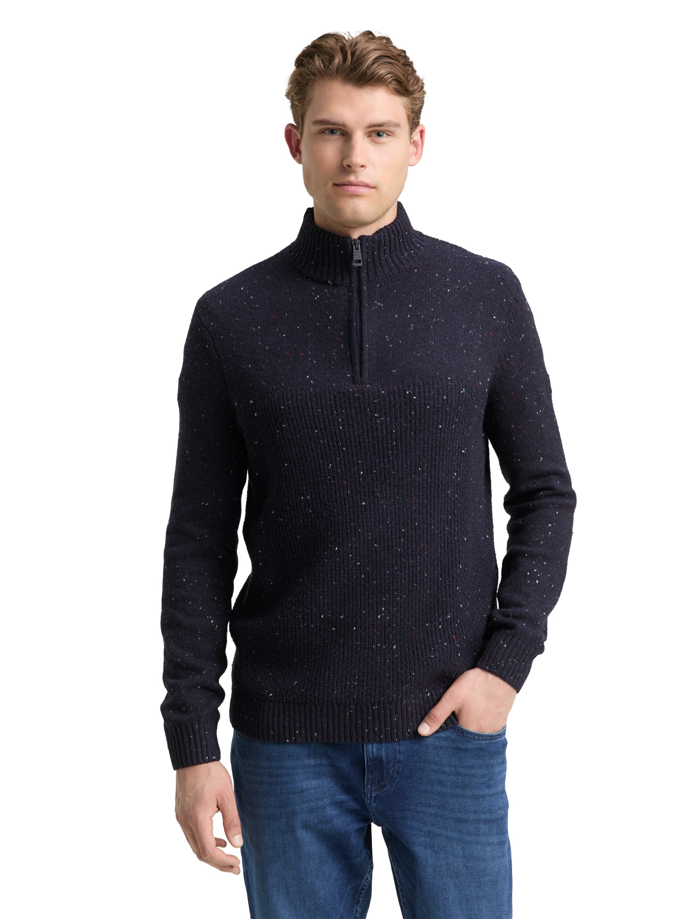 TOM TAILOR Troyer mit Logo Stickerei