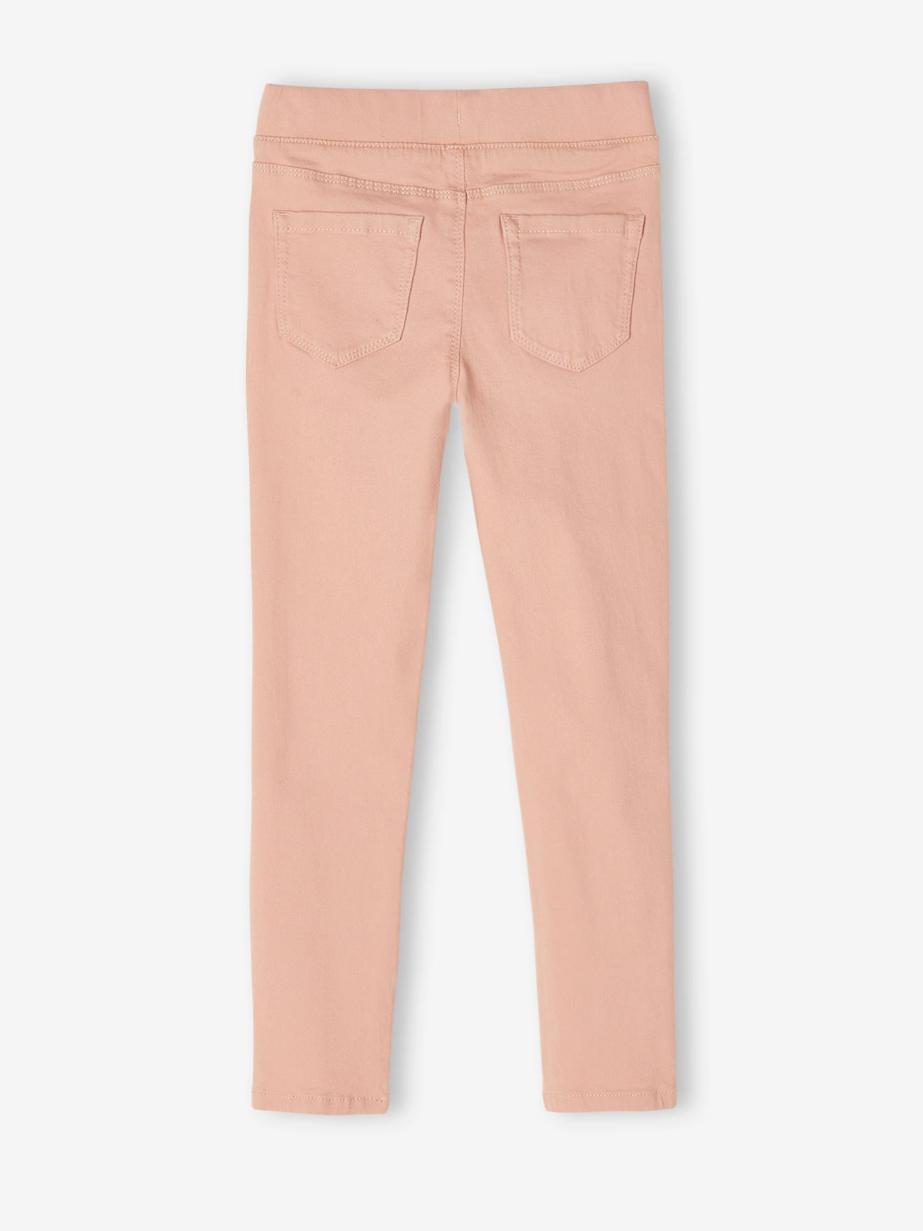 Calças legging bordadas MorphologiK para meninas, com modelagem ajustada no quadril, verde-escuras lisas com estampas.